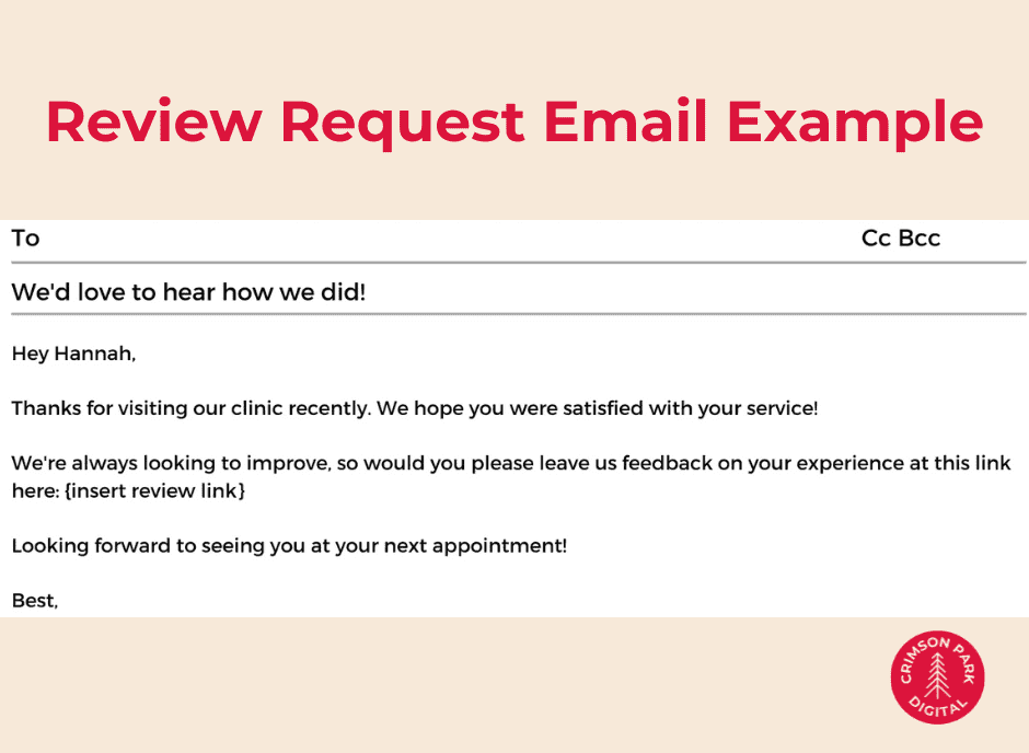 Review Request Email Example.