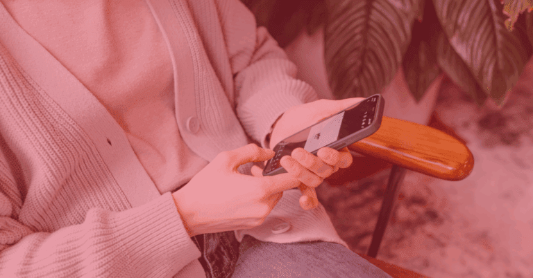 Woman scrolling on phone