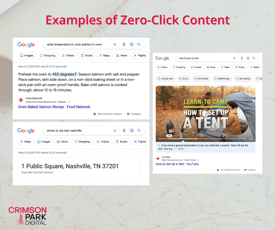 Examples of featured snippets on Google