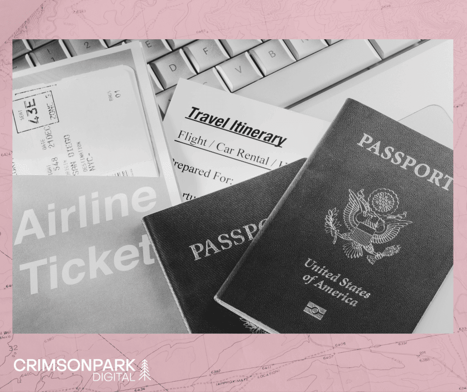 Airline tickets, passports, and a travel itinerary ready for a trip