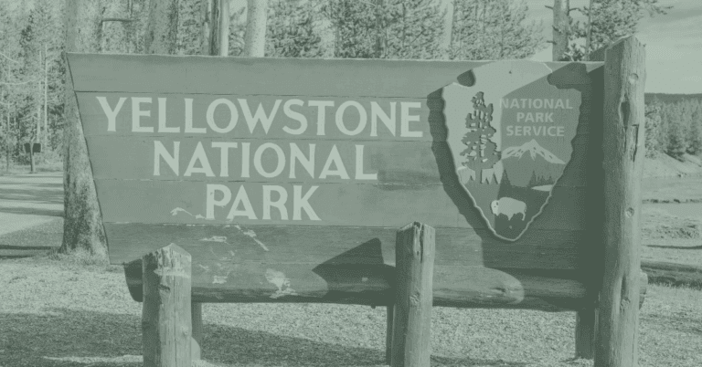 Branding vs. Marketing: image shows a sign at the entrance of Yellowstone National Park