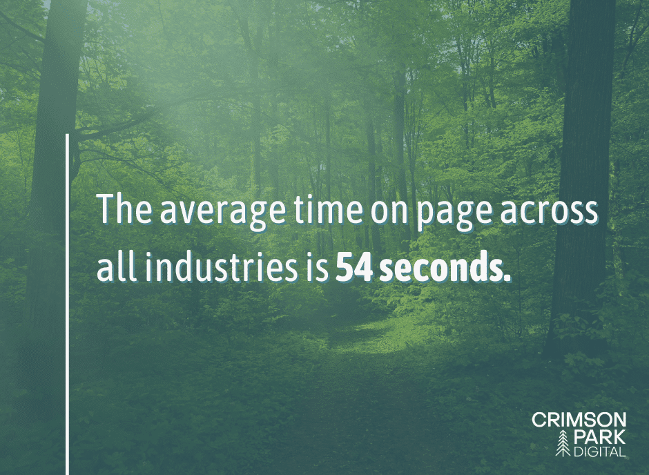 average time on page for website analytics