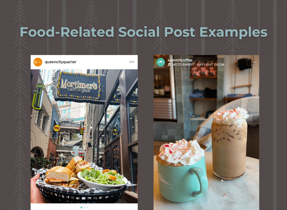 Food-related social media ideas for restaurants.