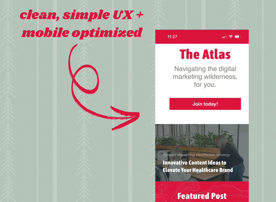Example of clean and simple UX blog design that is also mobile-optimized.