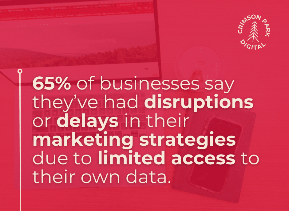 65% of businesses say they’ve had disruptions or delays in their marketing strategies due to limited access to their own data.
