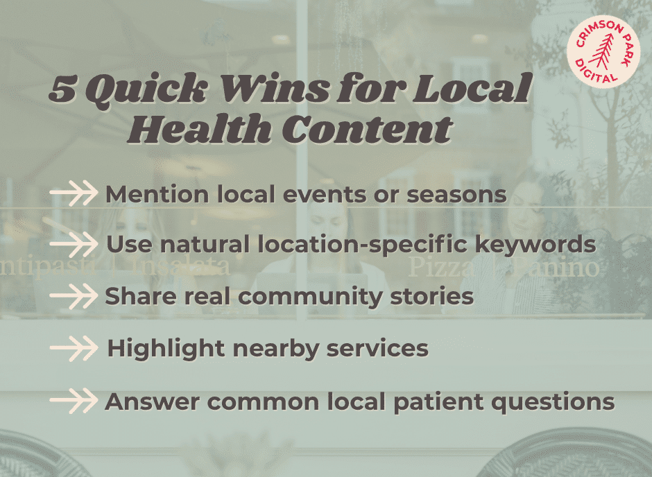 5 Quick Wins for Local Health Content