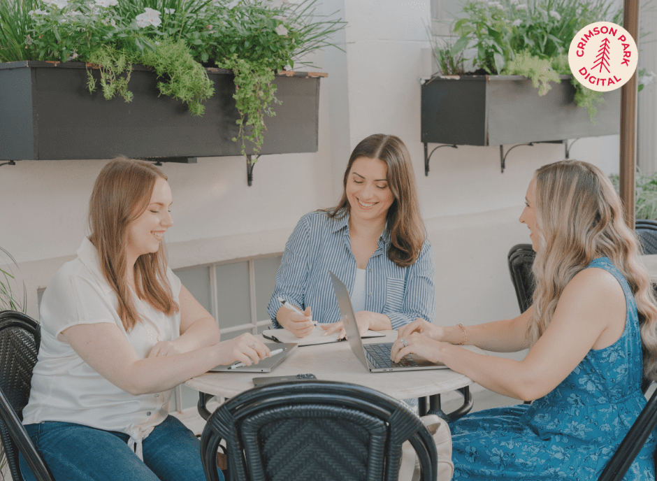 Crimson Park Digital team working together. 