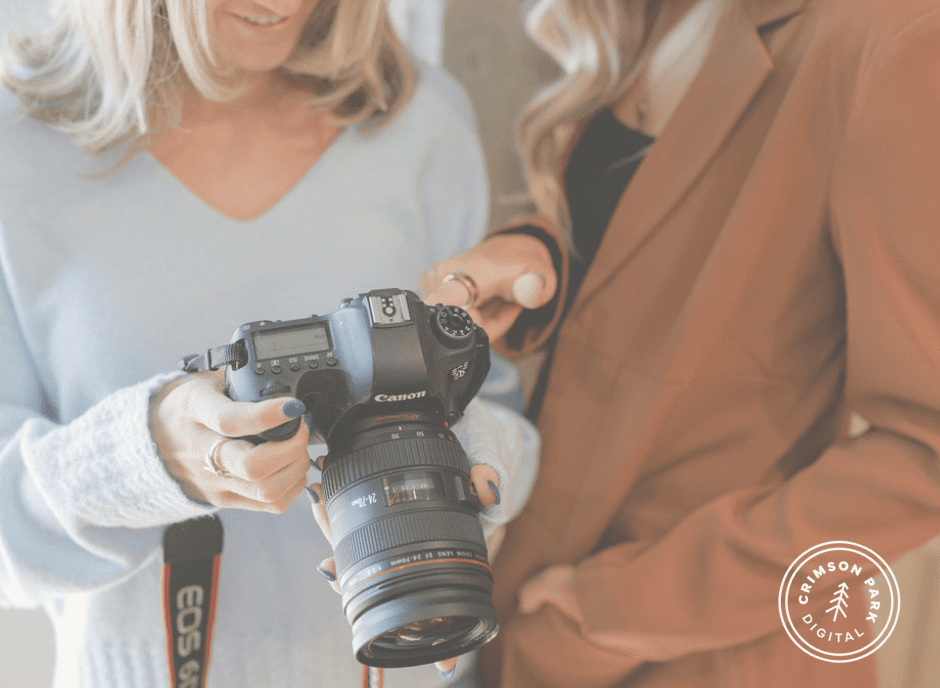 Crimson Park Digital team curating content that tells a story for clients. 