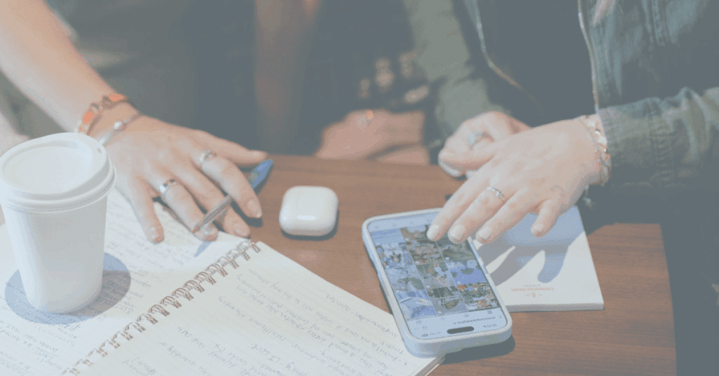 Crimson Park Digital team searching on phone. The team is experts in Search and Visibility